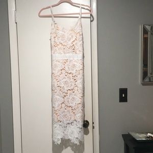 White lace midi dress